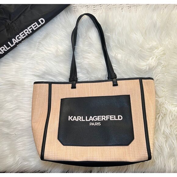 NWT Karl Lagerfeld Maybelle Straw Tote - Picture 6 of 6